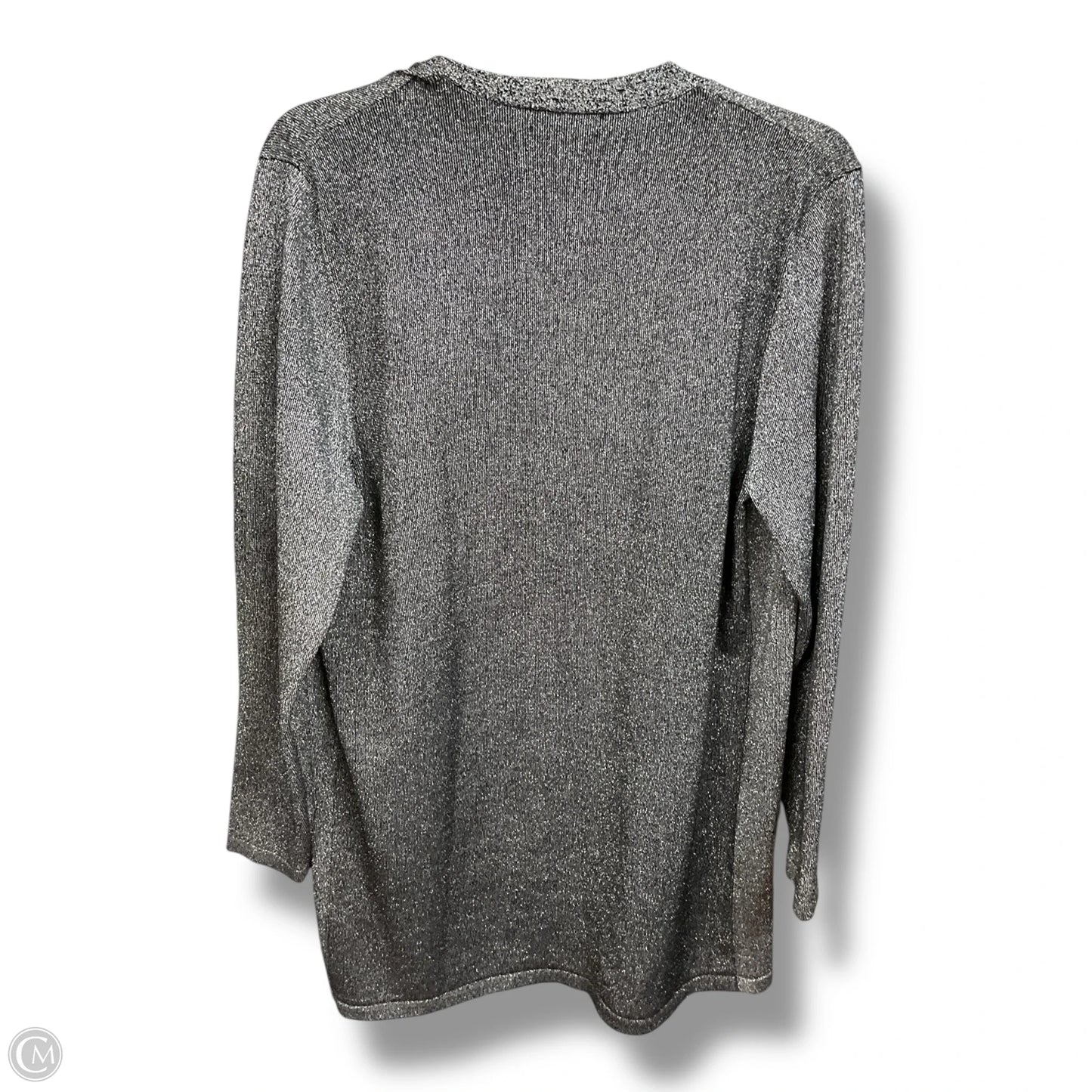 Cardigan By Clothes Mentor In Silver, Size: L