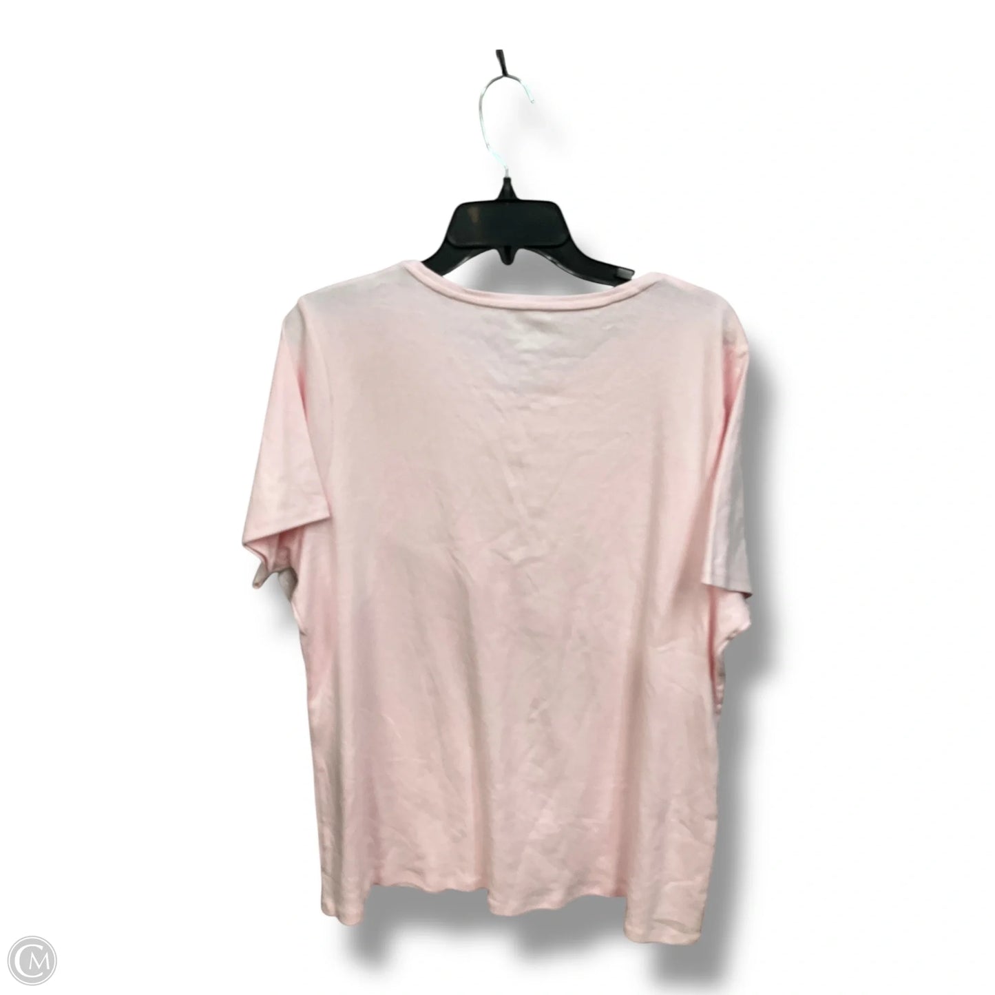 Top Short Sleeve Basic By Croft And Barrow In Pink, Size: 1x