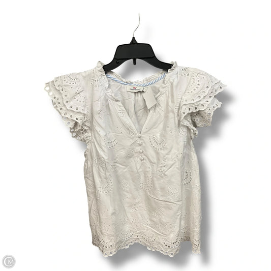 Top Sleeveless By Vineyard Vines In White, Size: L
