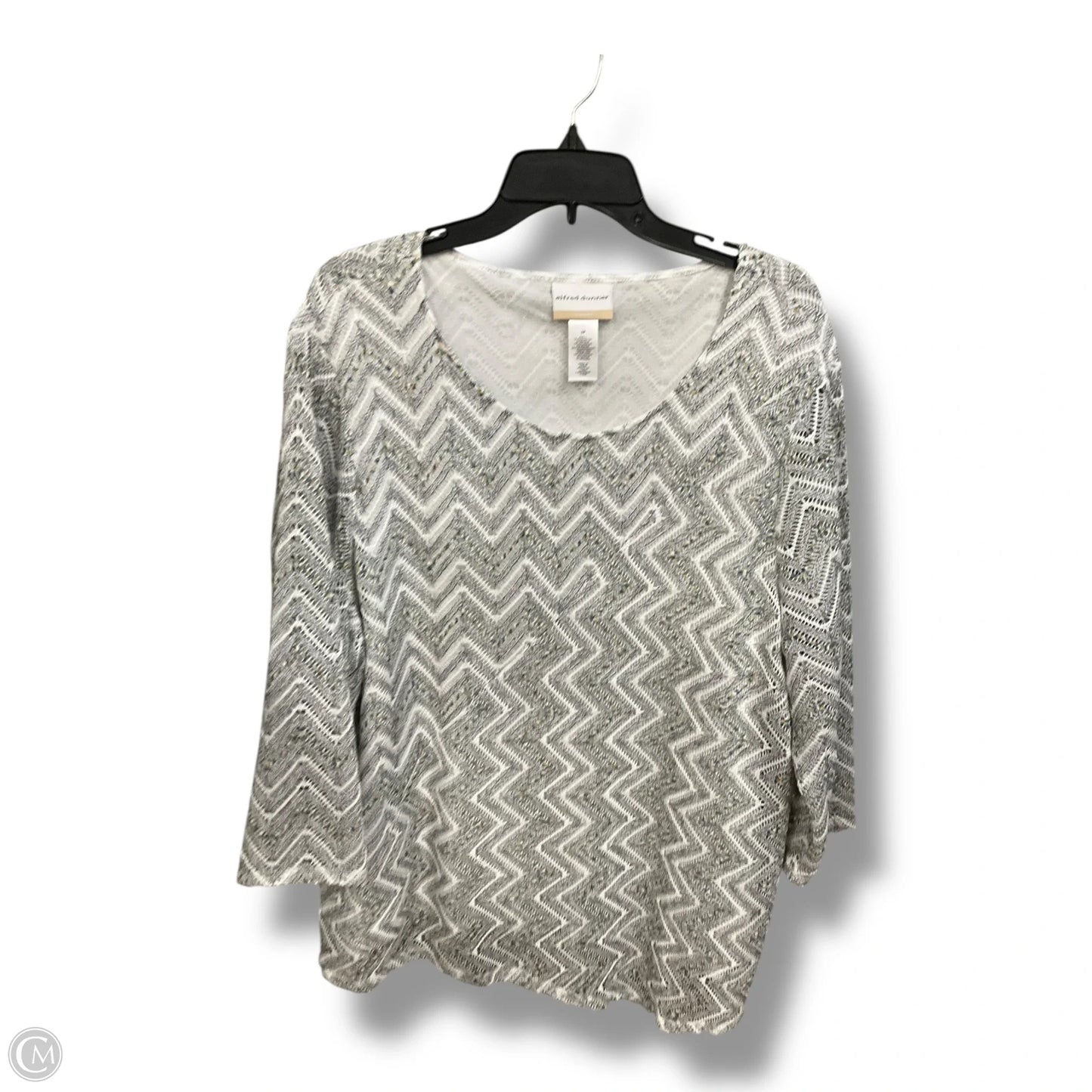 Top 3/4 Sleeve By Alfred Dunner In Chevron Pattern, Size: 3x