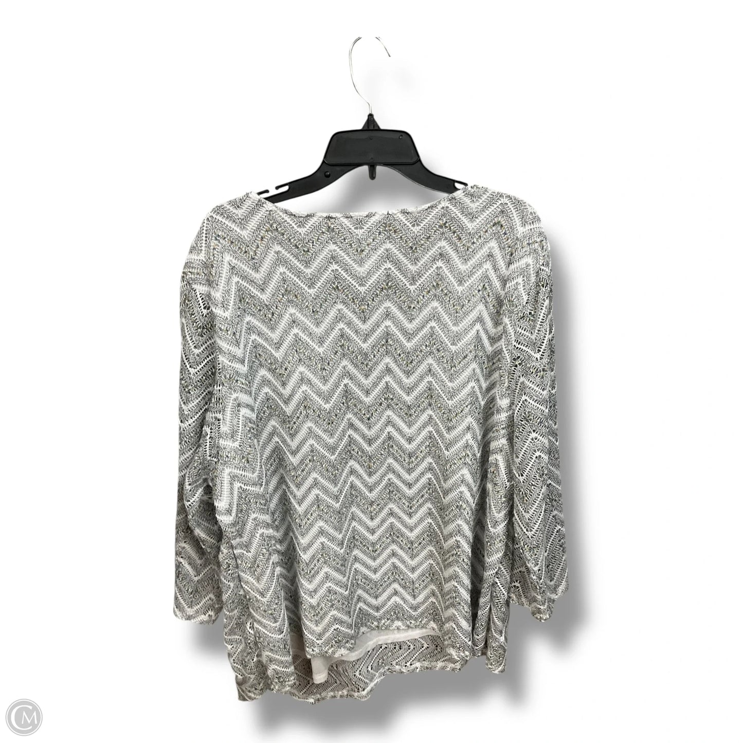 Top 3/4 Sleeve By Alfred Dunner In Chevron Pattern, Size: 3x