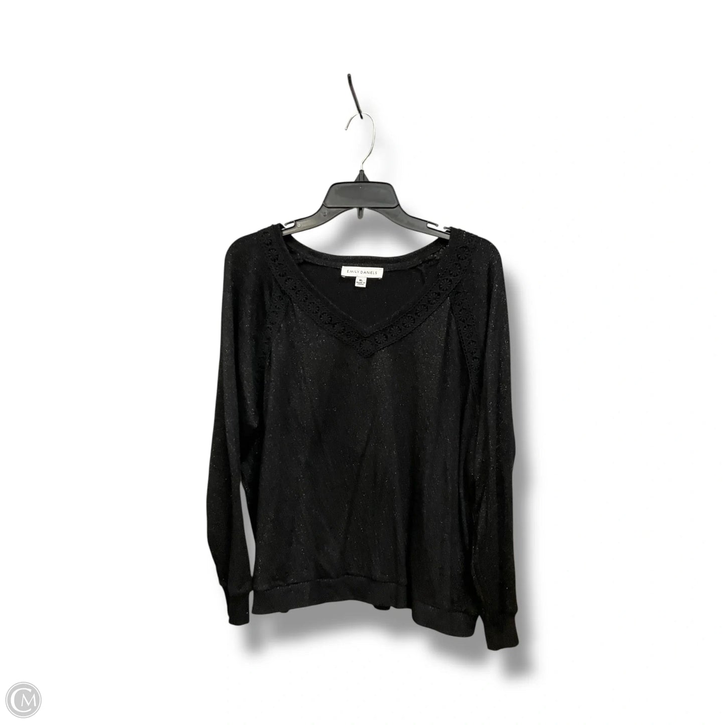Top Long Sleeve By Emily Daniels In Black, Size: Xl