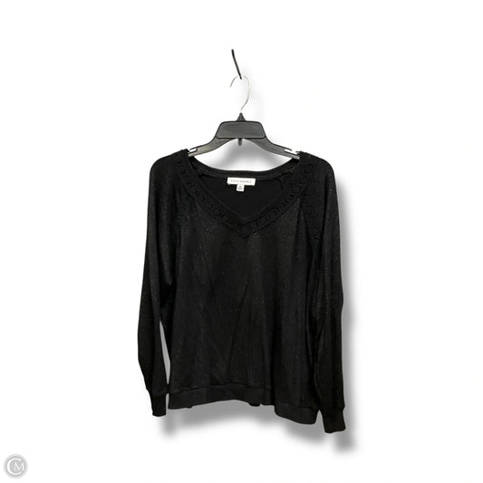 Top Long Sleeve By Emily Daniels In Black, Size: Xl