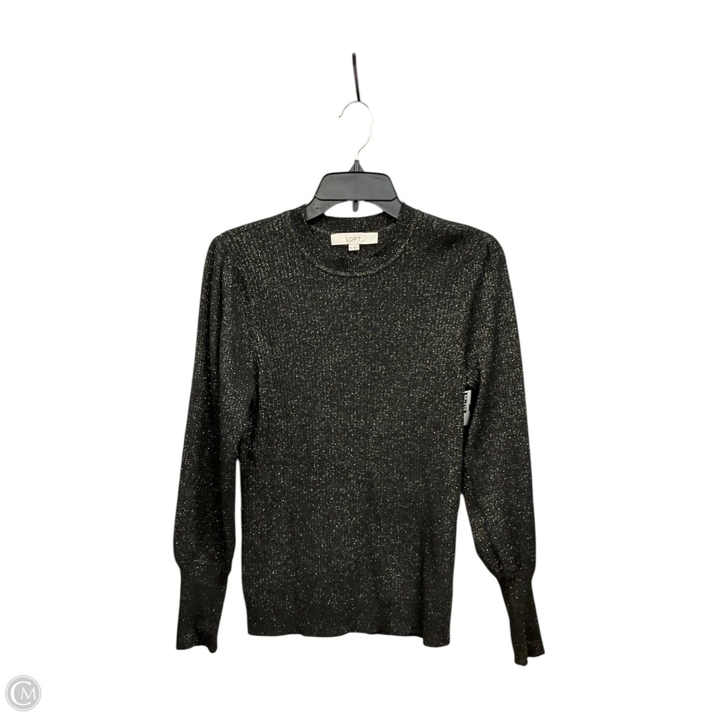 Top Long Sleeve By Loft In Black & Gold, Size: L