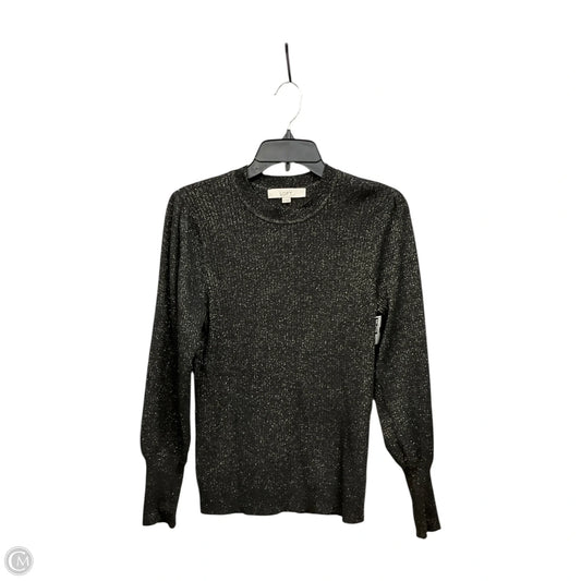 Top Long Sleeve By Loft In Black & Gold, Size: L