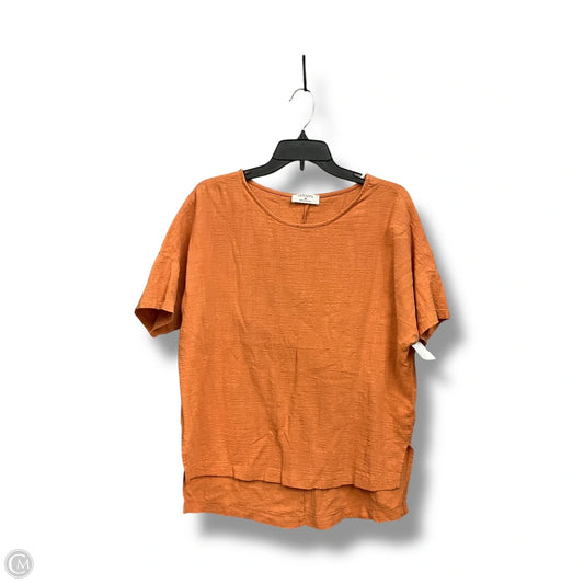 Top Short Sleeve Basic By Zenana In Orange, Size: M