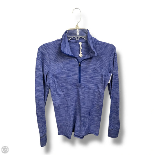 Athletic Top Long Sleeve Collar By Lululemon In Blue, Size: S