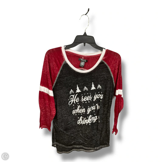 Top Long Sleeve By Clothes Mentor In Black & Red, Size: L