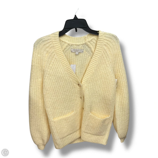 Sweater Cardigan By Loft In Yellow, Size: Xl