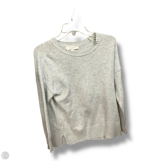 Top Long Sleeve Basic By Loft In Grey, Size: S