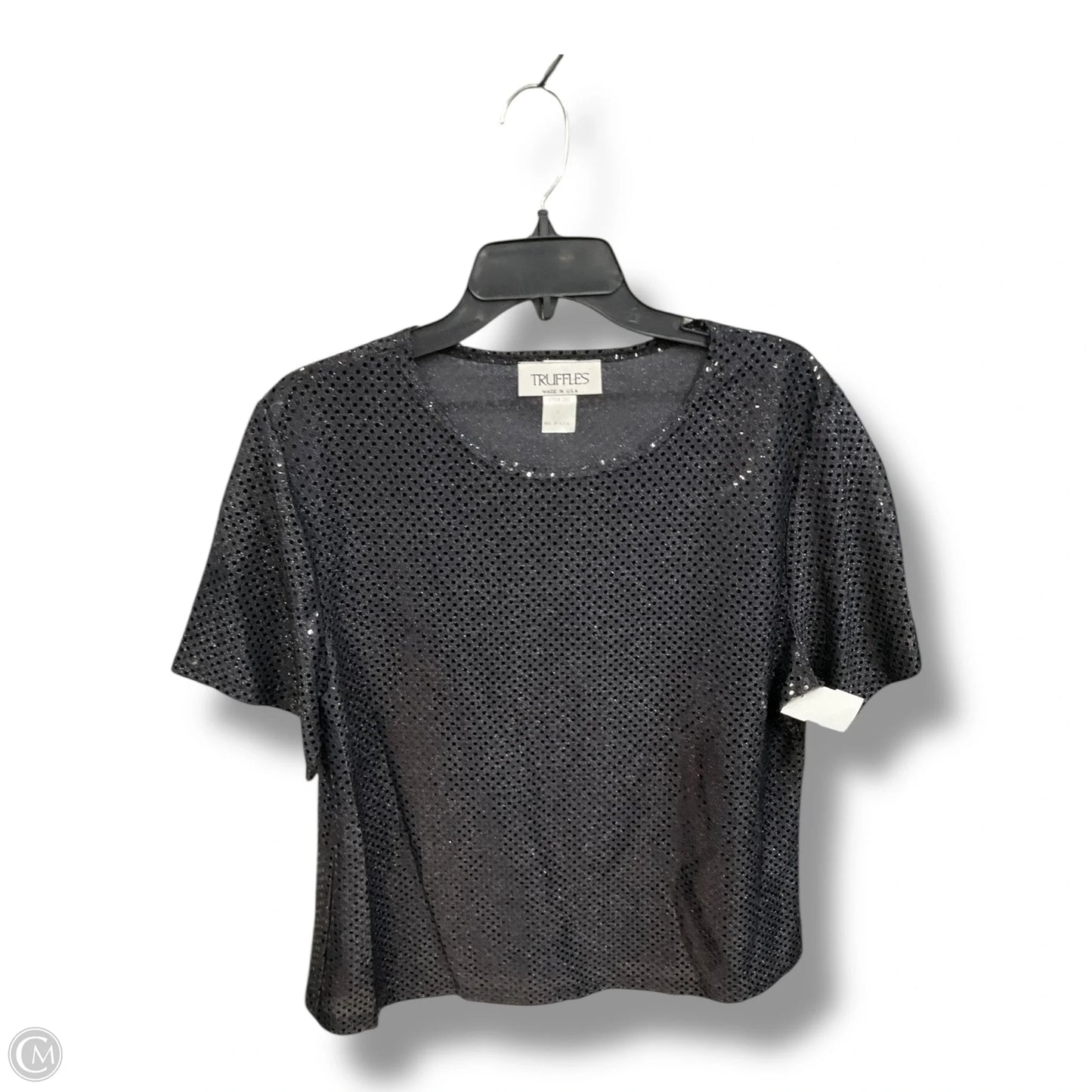 Top Short Sleeve By Clothes Mentor In Black, Size: L