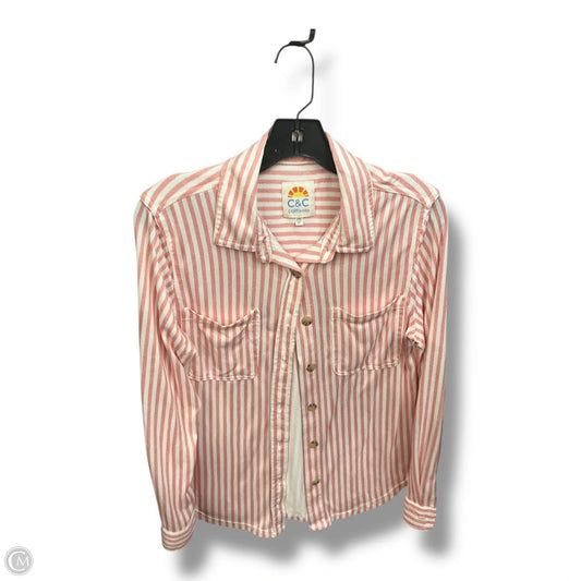 Blouse Long Sleeve By C And C In Striped Pattern, Size: M