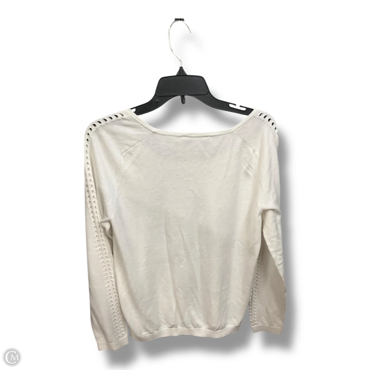 Top Long Sleeve By Loft In White, Size: L