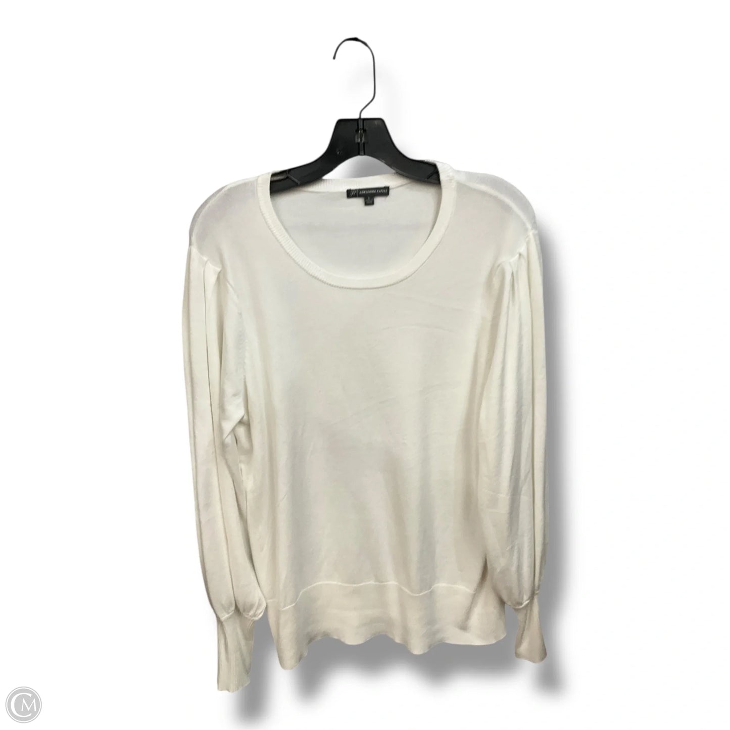 Top Long Sleeve Basic By Adrianna Papell In White, Size: L