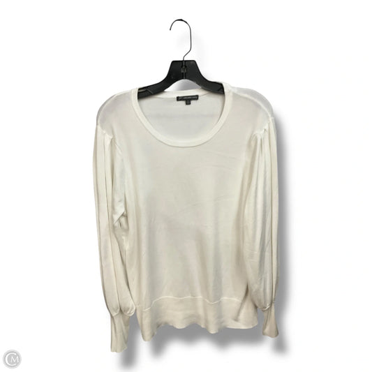 Top Long Sleeve Basic By Adrianna Papell In White, Size: L