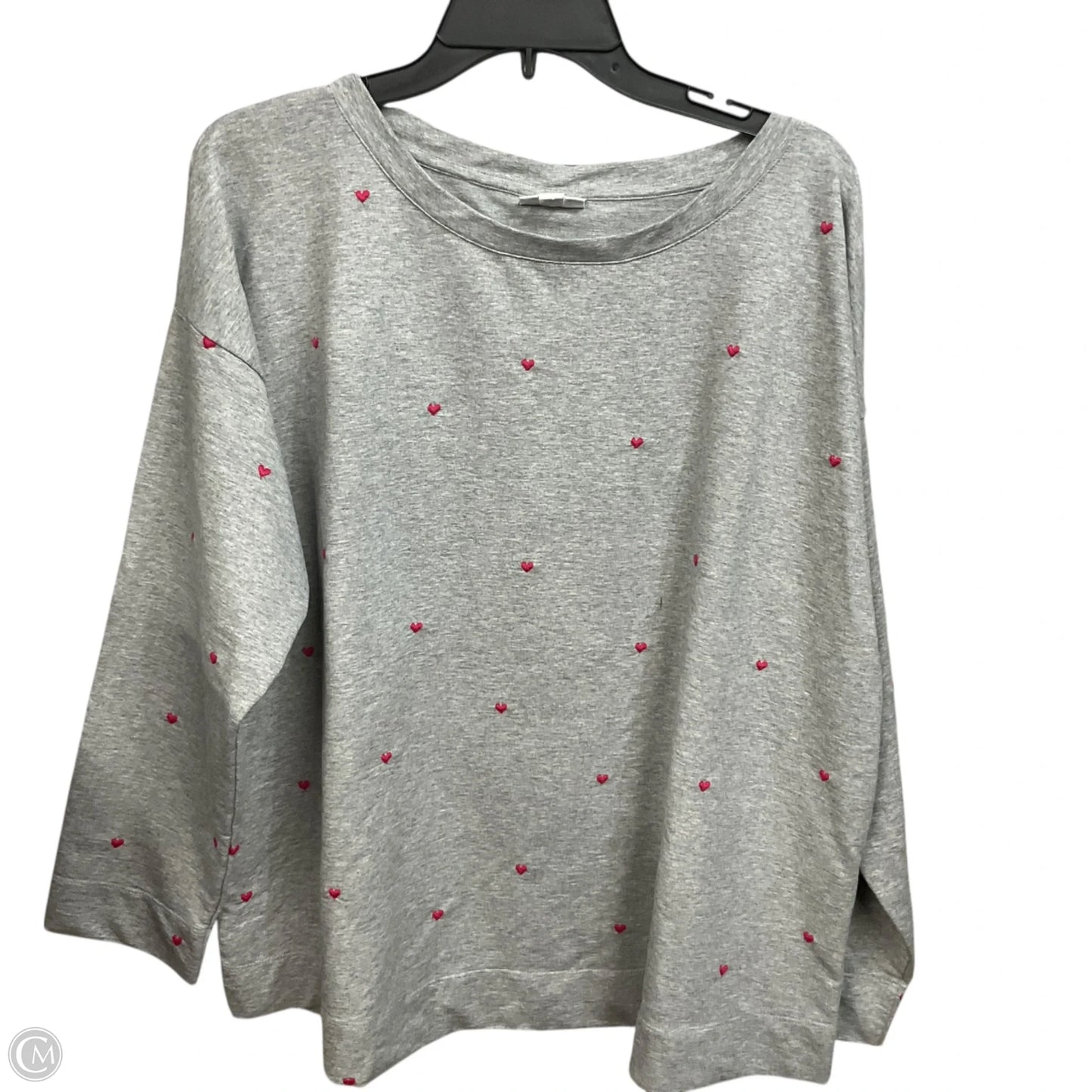 Top Long Sleeve Basic By J. Jill In Grey & Pink, Size: Xl