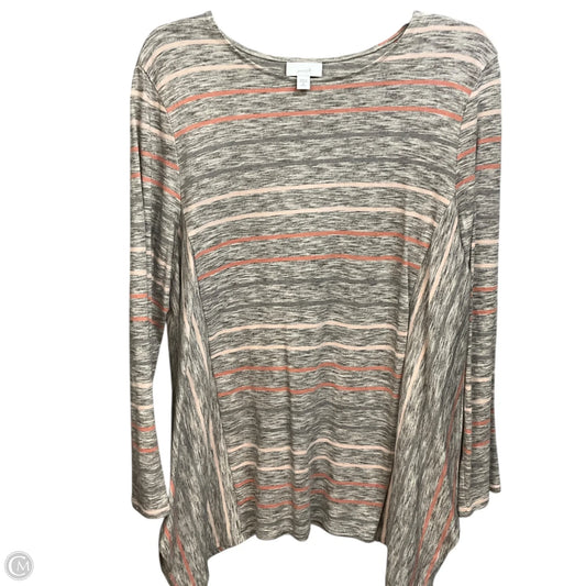 Top Long Sleeve Basic By J. Jill In Striped Pattern, Size: Xlp