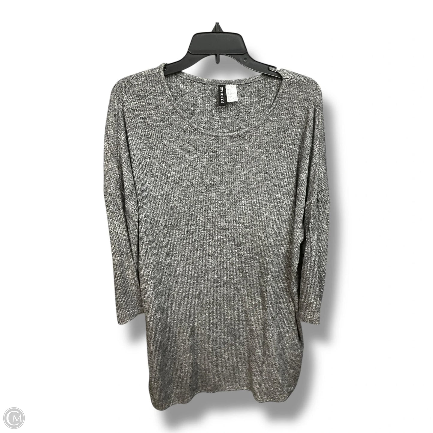 Tunic Long Sleeve By Divided In Grey, Size: L