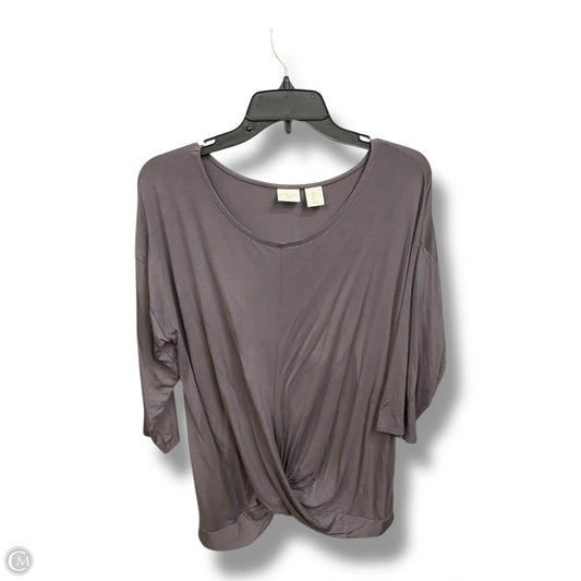Top 3/4 Sleeve Basic By St Tropez In Purple, Size: L