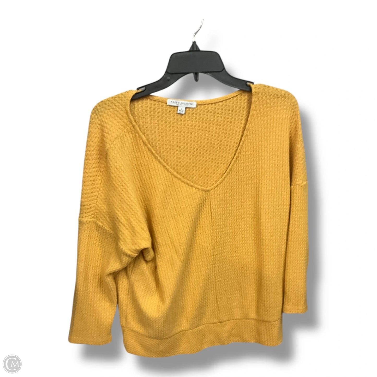 Top 3/4 Sleeve Basic By Green Envelope In Yellow, Size: L