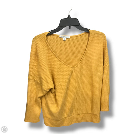 Top 3/4 Sleeve Basic By Green Envelope In Yellow, Size: L