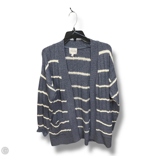 Cardigan By Pink Rose In Blue & White, Size: L