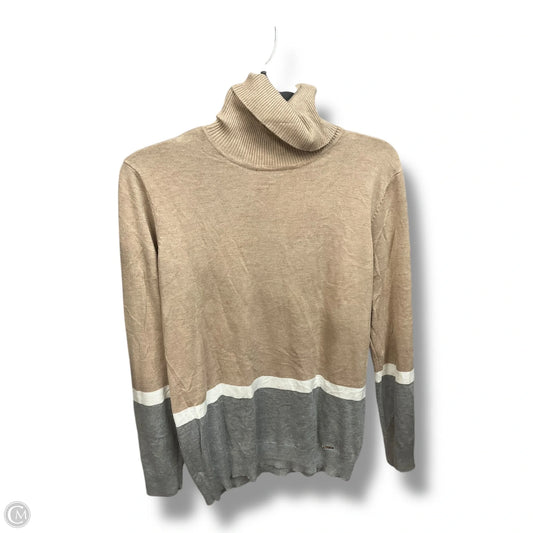 Top Long Sleeve By Calvin Klein In Multi-colored, Size: L