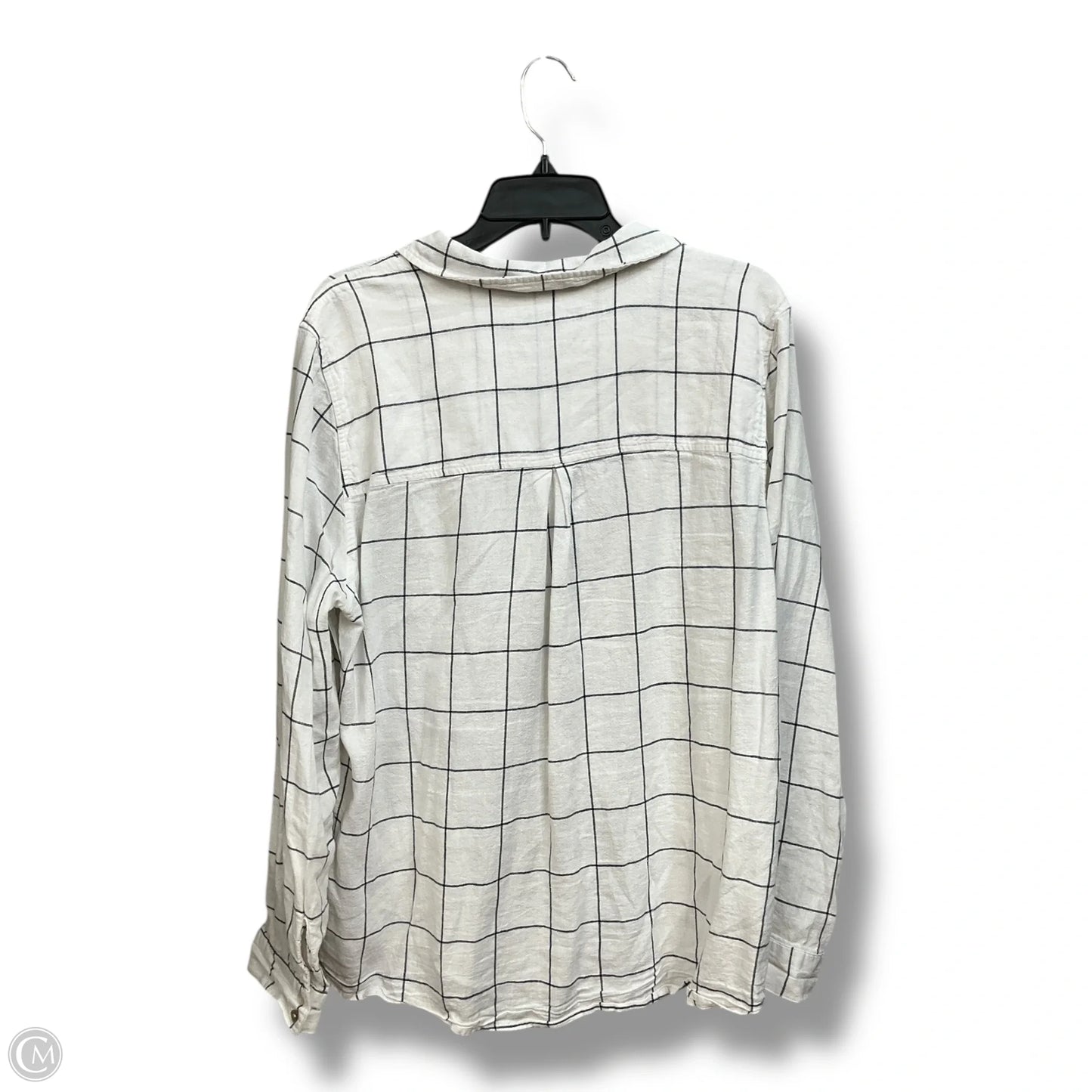Top Long Sleeve By Tahari In Plaid Pattern, Size: Xl