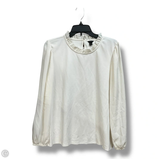 Top Long Sleeve By Ann Taylor In Ivory, Size: L