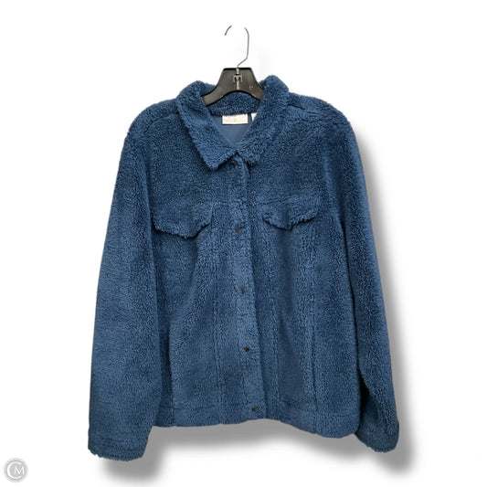 Jacket Faux Fur & Sherpa By Belle By Kim Gravel In Blue, Size: Xl