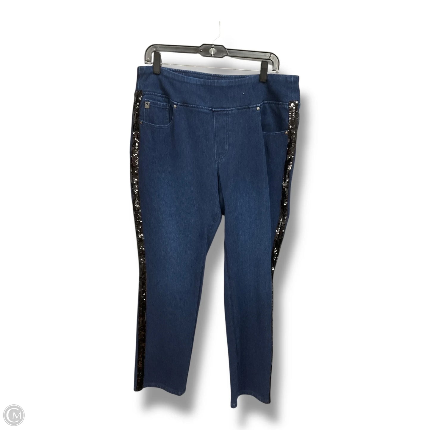 Jeans Straight By Belle By Kim Gravel In Blue Denim, Size: 16