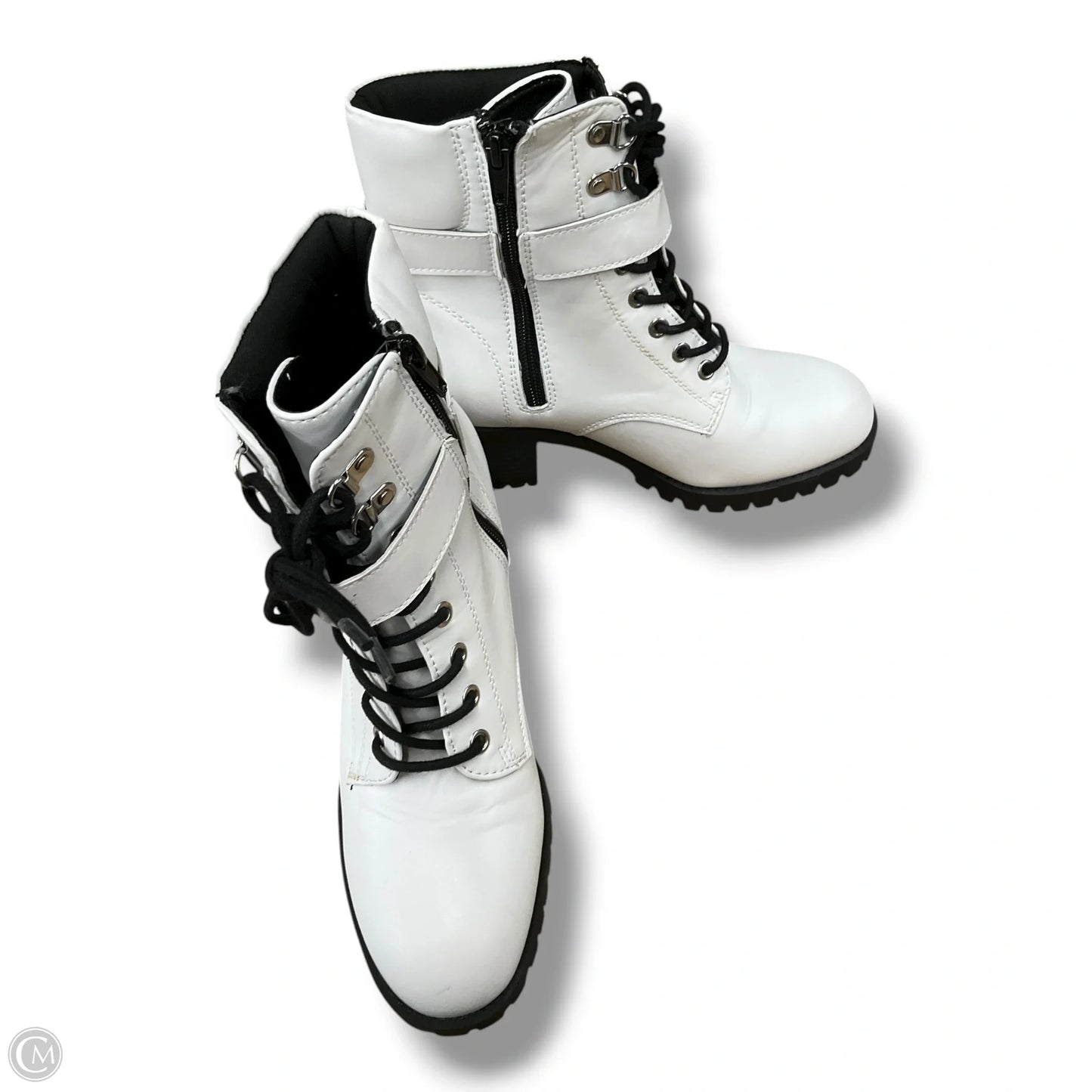 Boots Ankle Heels By Madden Girl In White, Size: 8