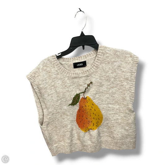 Vest Sweater By Cider In Beige, Size: Xl