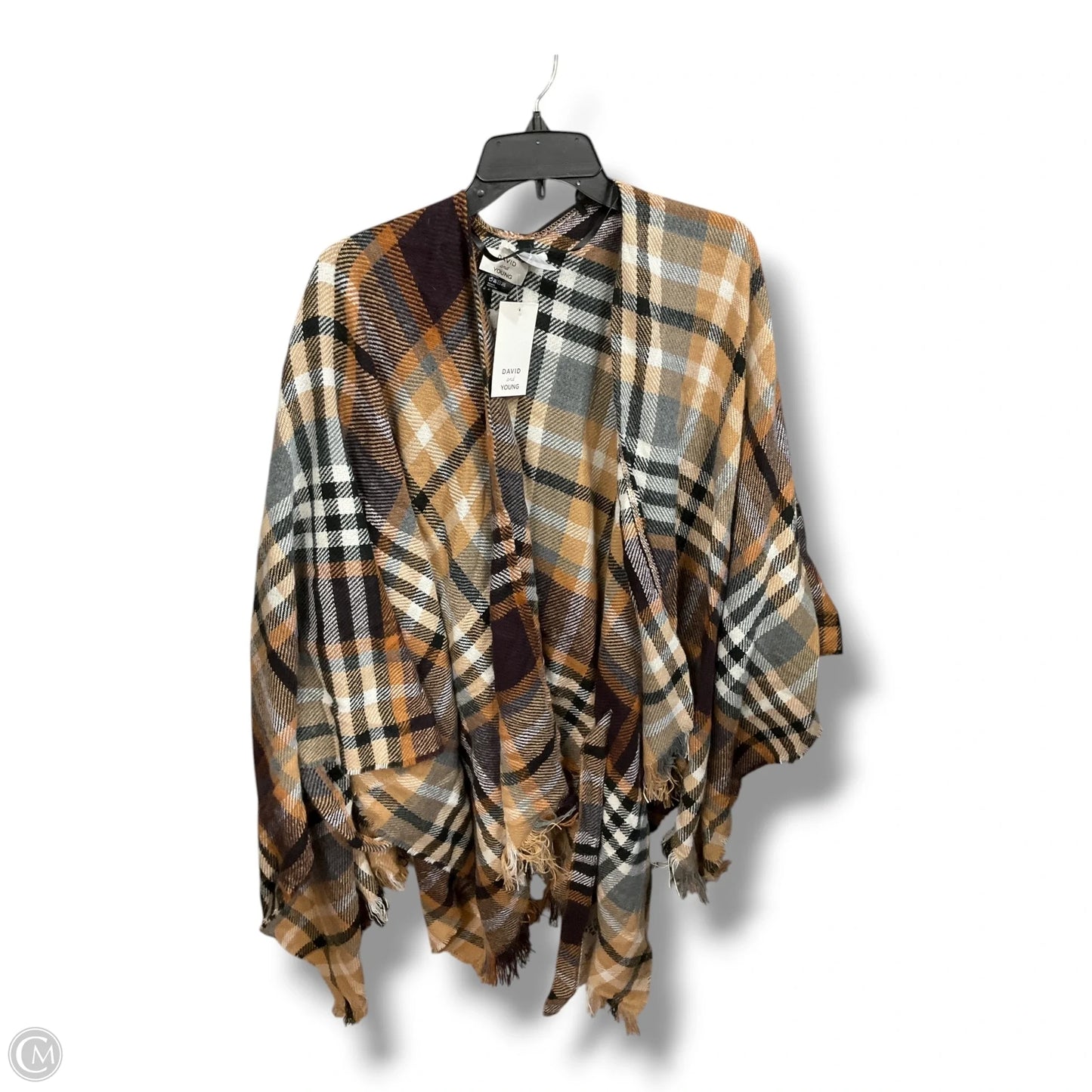 Shawl By David And Young In Plaid Pattern, Size: Osfm