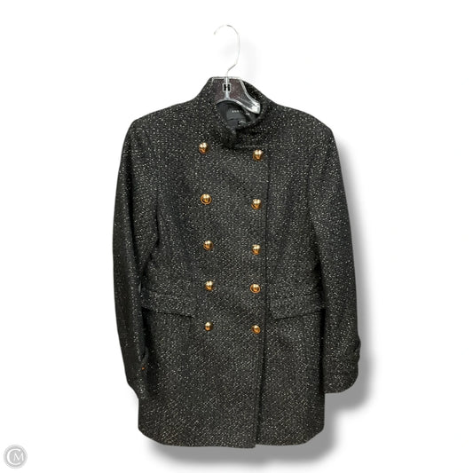 Coat Peacoat By Ann Taylor In Black & Gold, Size: S