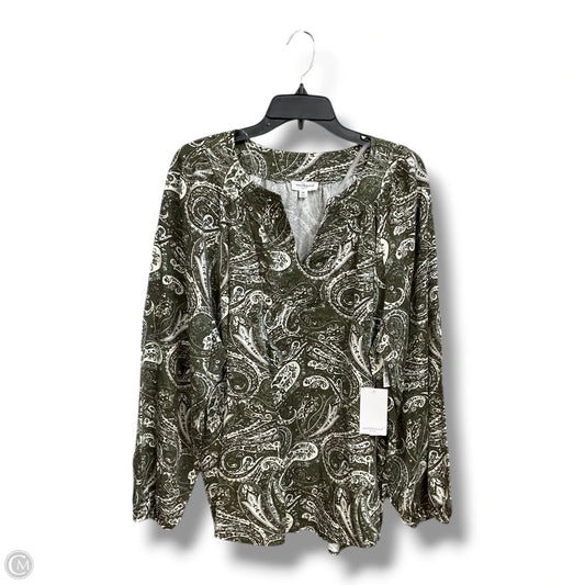 Top Long Sleeve By West Bound In Paisley Print, Size: 1x
