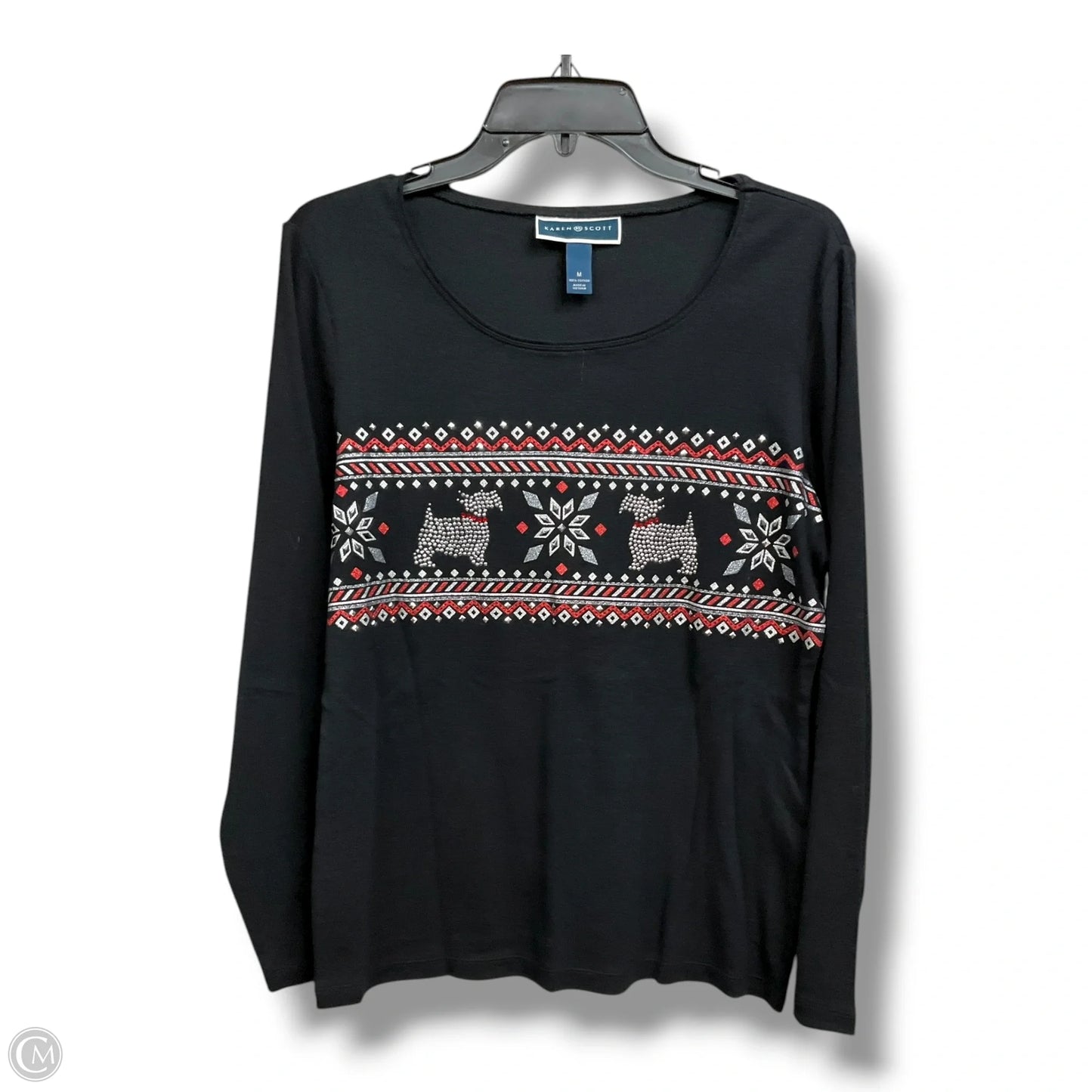 Top Long Sleeve By Karen Scott In Black, Size: M