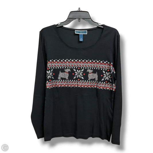 Top Long Sleeve By Karen Scott In Black, Size: M