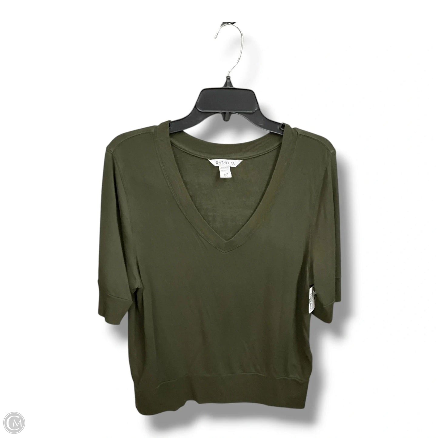 Athletic Top Short Sleeve By Athleta In Green, Size: L