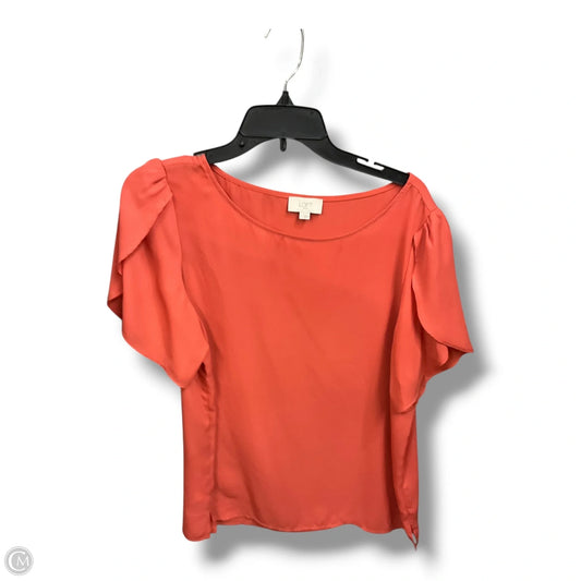 Top Short Sleeve Basic By Loft In Coral, Size: L