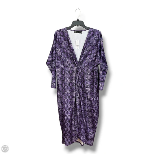 Dress Casual Short By New York And Co In Snakeskin Print, Size: Xxl