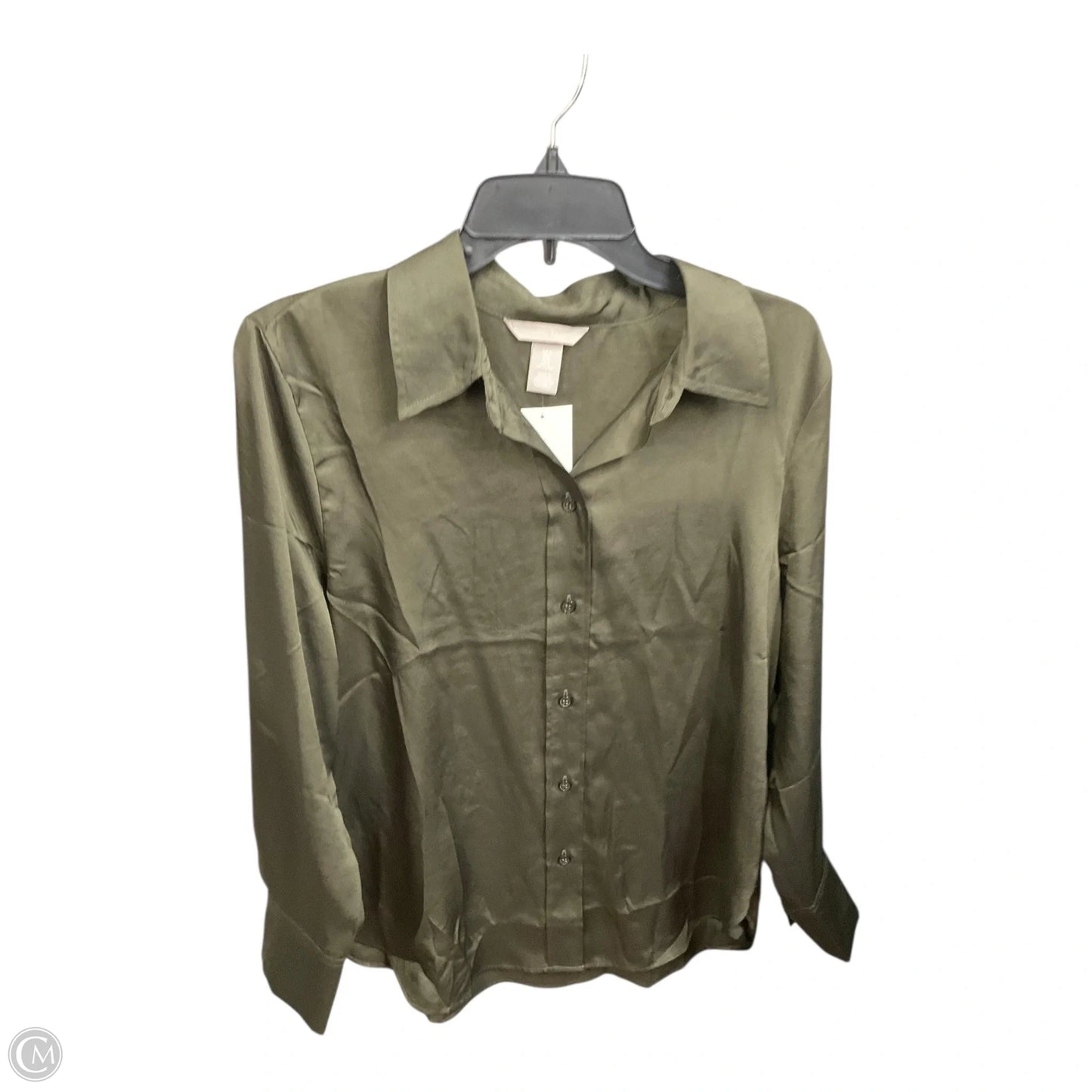 Blouse Long Sleeve By H&m In Green, Size: M