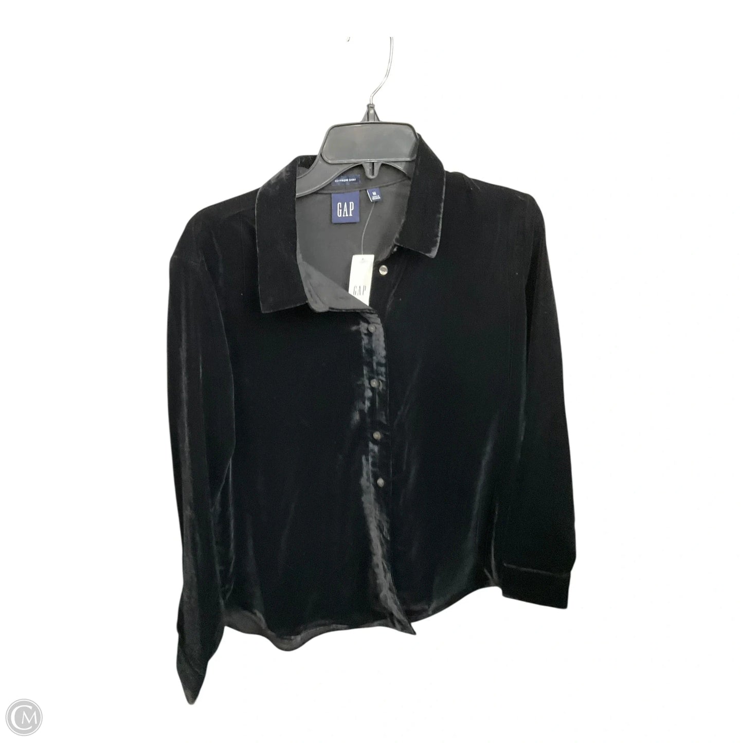 Blouse Long Sleeve By Gap In Black, Size: M