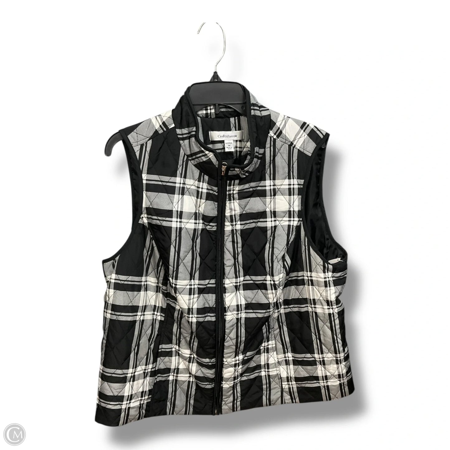 Vest Puffer & Quilted By Croft And Barrow In Plaid Pattern, Size: 1x