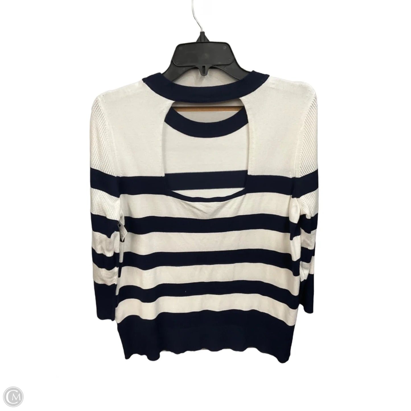 Top 3/4 Sleeve By Liverpool In Striped Pattern, Size: L