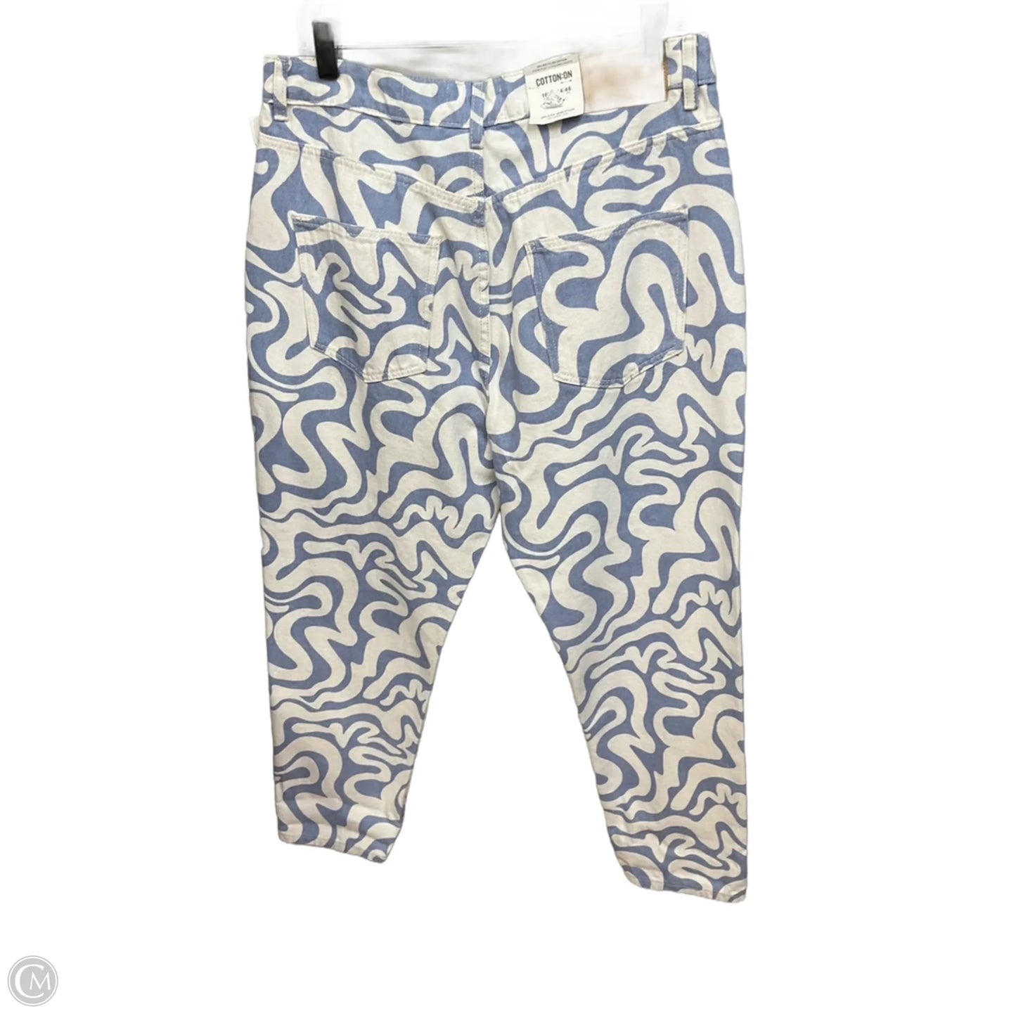Jeans Straight By Cotton On In Blue & White, Size: 12