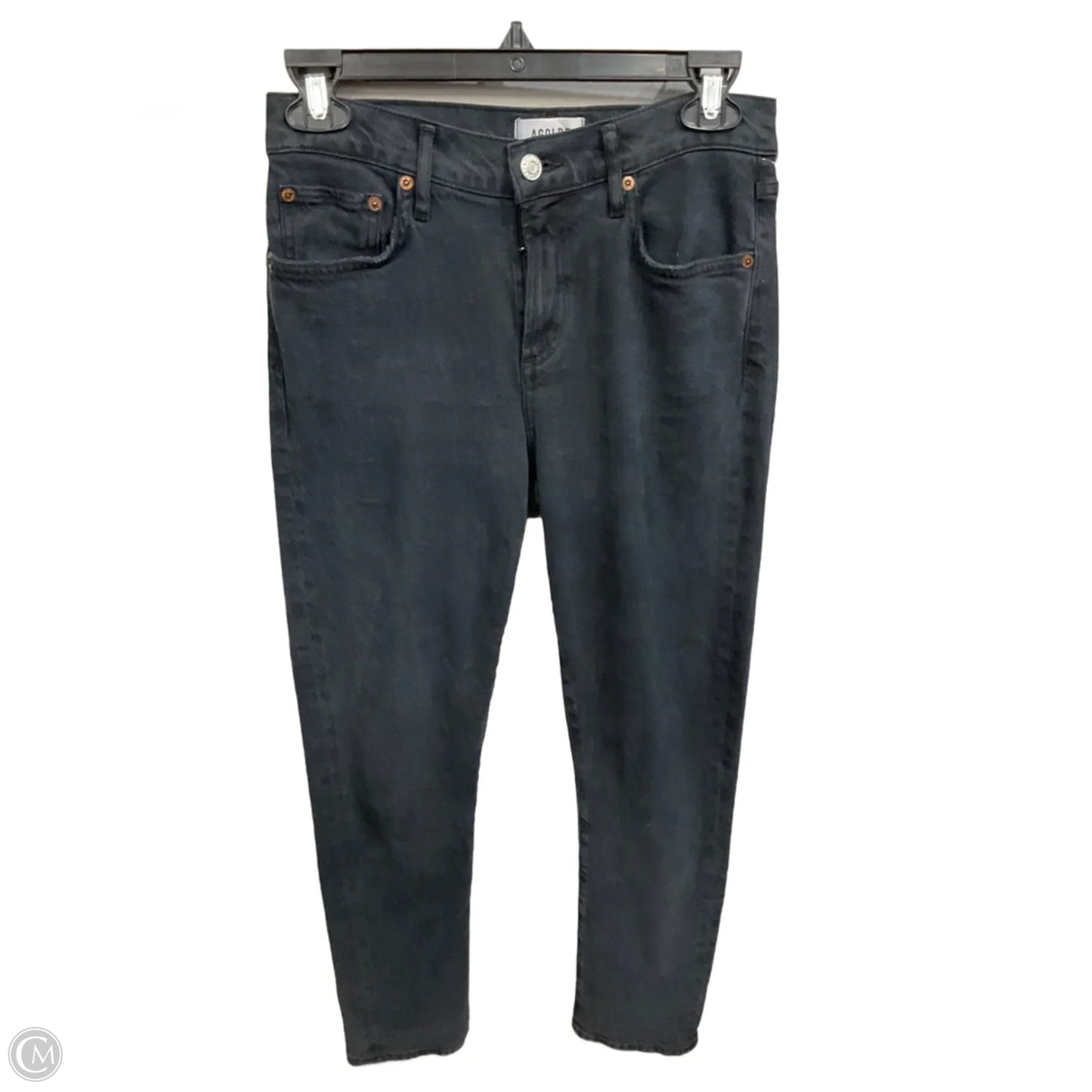 Jeans Skinny By Agolde In Black Denim, Size: 0