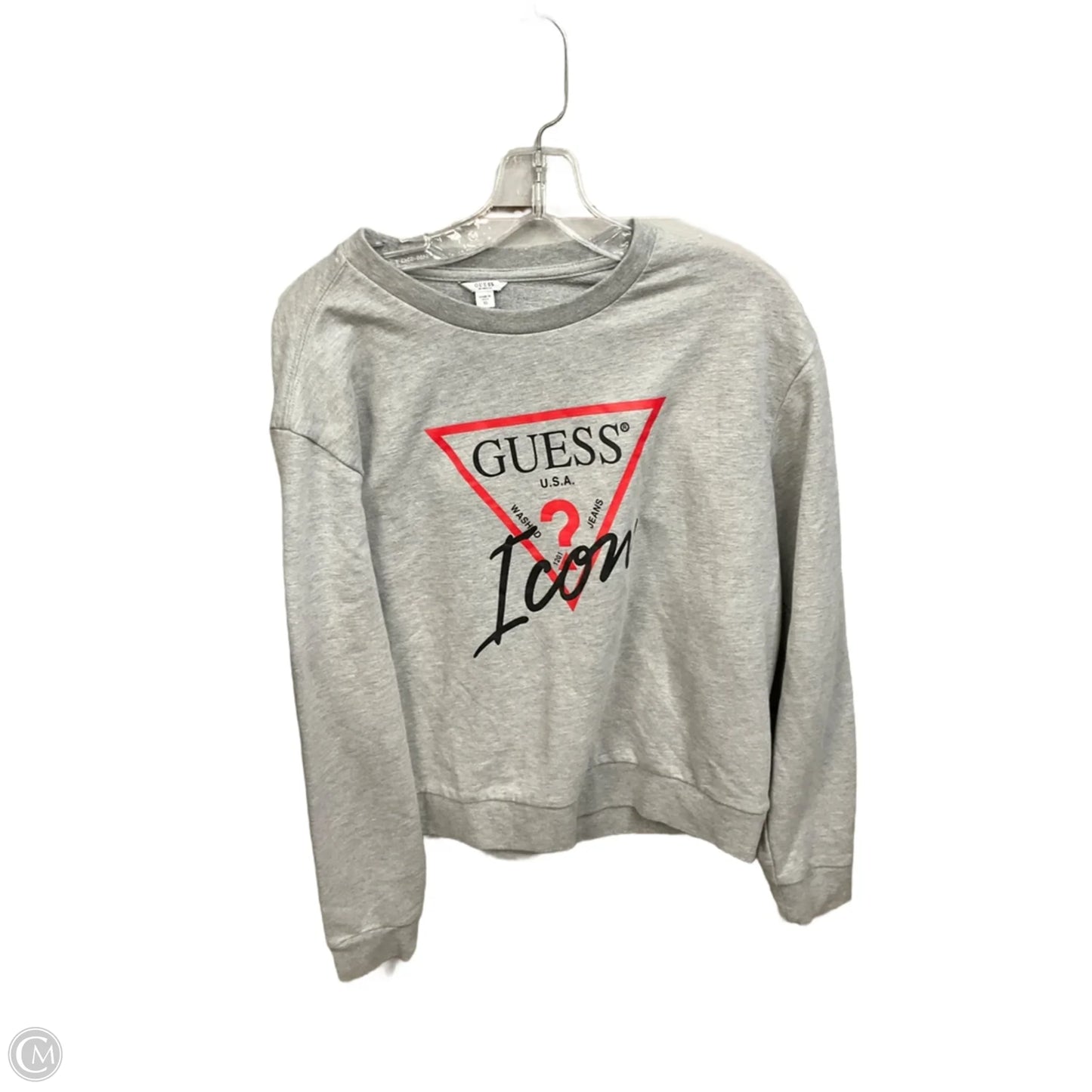 Sweatshirt Crewneck By Guess In Grey, Size: Xs