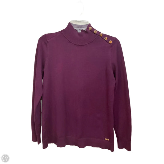 Top Long Sleeve Basic By Calvin Klein In Purple, Size: S