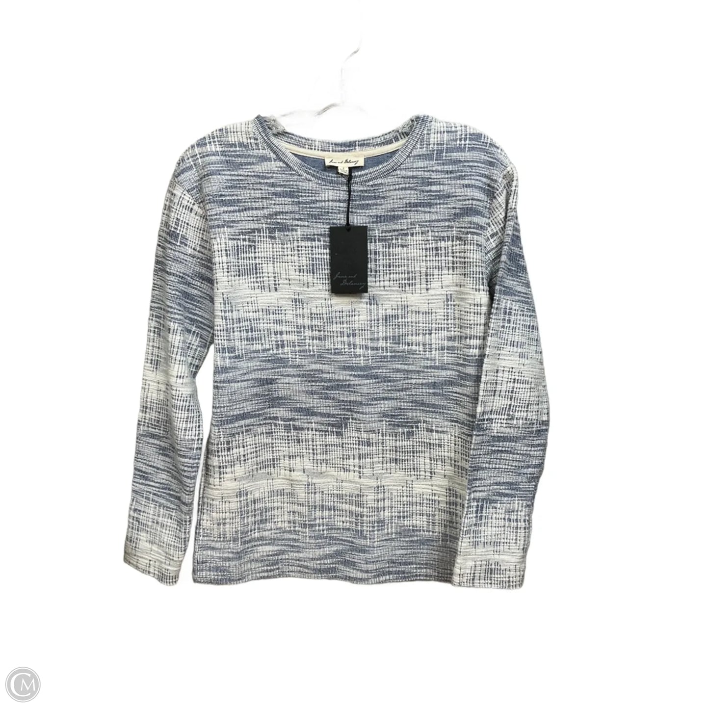 Top Long Sleeve By Jane And Delancey In Blue & White, Size: S